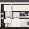 Modern Bathroom Vanity With Round Mirror White Cabinets And Wall Mounted Design