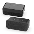Modern Black Speaker With Sleek Design Control Buttons And Audio Ports