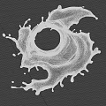 Water Fountain Dynamic Splashing Water Forming Circular Whirlpool Against Dark Background
