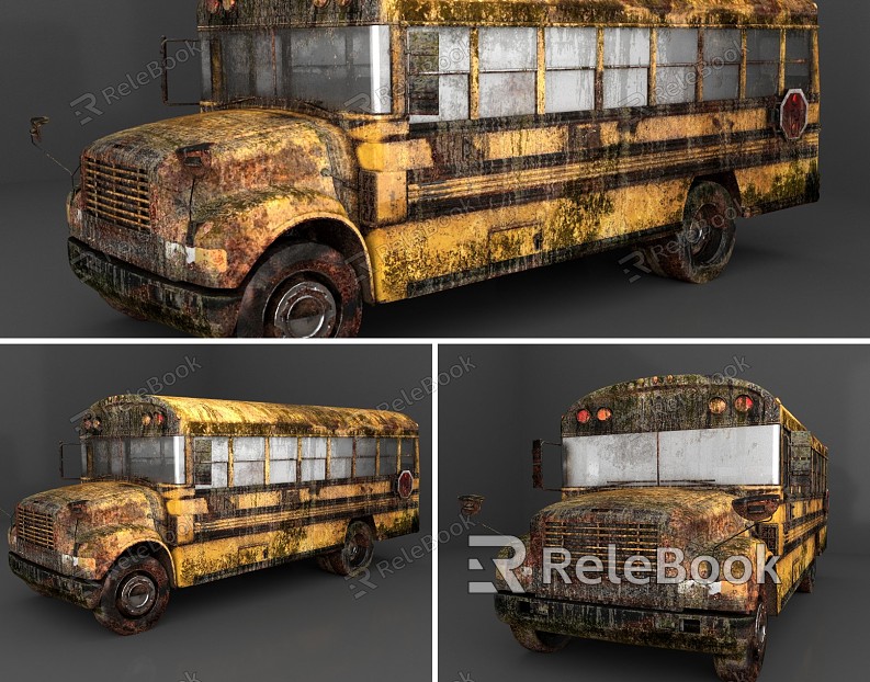 Industrial LOFT school bus abandoned school bus model