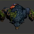 Mystical Plant Covered Bear Shaped Creature Featuring Green Vines Leaves And Red Berries