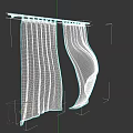 Modern Striped Window Curtains Hanging On Metal Rod For Home Interior Decor