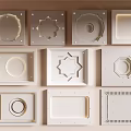 Decorative Modern Ceiling Panels With Various Intricate Geometric Patterns And Shapes 3d model