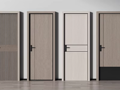 Modern Swing Doors with Wooden Panel and Various Minimalist Designs for Home Interior 3d model