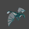 3D Rendered Dragon Character With Blue Scales White Wings And Detailed Features