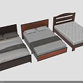 Different Design Wooden Headboard Beds For Multiple People With Various Mattress Colors