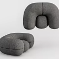 Modern Single Sofa Lazy Sofa Sofa Stool 3d model