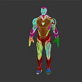 Iron Man Action Figure in Red and Gold Armor Standing Pose Collectible Model