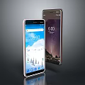 Modern Smartphones With Front Screen Display Showing Time And Scenery Wallpaper Back Design