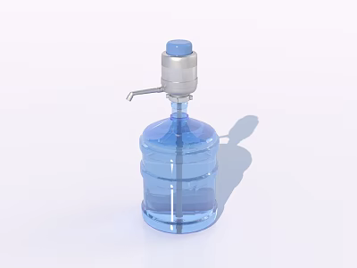 Household Blue Transparent Water Bottle With Dispenser Tap And Refillable Design 3d model