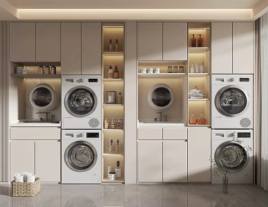 Modern Washing Machine Cabinet Balcony Washing Machine Cabinet 3d model