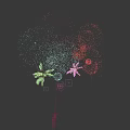 Colorful Fireworks Bursting Bright In Night Sky With Various Dazzling Hues