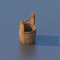 Traditional Handcrafted Wooden Bucket With Handle And Rustic Design For Home Storage