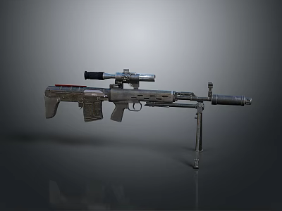 Tactical Sniper Rifle With High Precision Scope And Sturdy Barrel Design 3d model