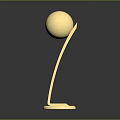 Elegant Gold Floor Lamp With Spherical Shade And Column Base Design 3d model