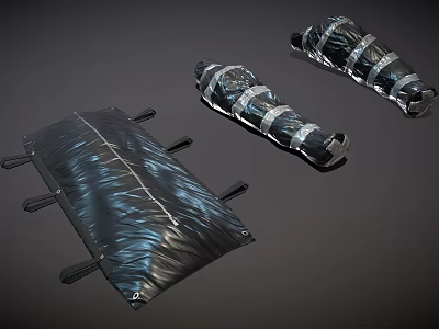 Rescue Workers Prepare Durable Waterproof Stretchers And Rolled Emergency Gear For Victim Transport 3d model