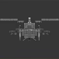 Futuristic Passenger Aircraft with Multiple Square Structures Mechanical Design and Gray Metallic Finish