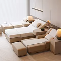 Modern Comfortable Massage Chair In Relaxing Room With Side Table And Lamp