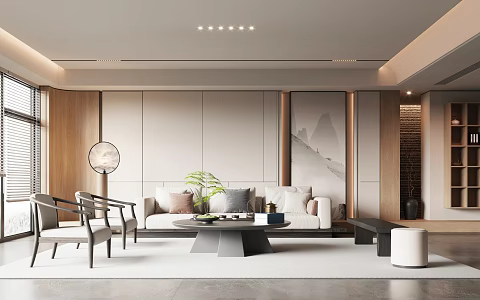 New Chinese Living Room 3d model