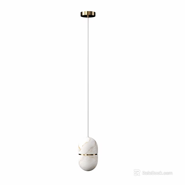 Modern White Chandelier With Gold Accents For Elegant Interior Decoration 3d model 