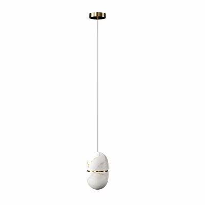 Modern White Chandelier With Gold Accents For Elegant Interior Decoration 3d model