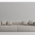 Modern Sectional Sofa With Vertical Tufted Design Light And Dark Colors Multiple Cushions 3d model
