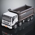 White Mitsubishi Dump Truck Model With Dark Gray Bed And Wheels