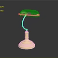 Vintage Style Elegant Table Lamp With Green Shade And Golden Base