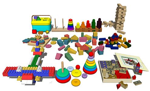 Modern Toy Building Blocks 3d model