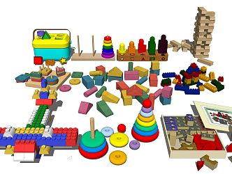 Modern Toy Building Blocks 3d model