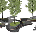 Modern Tree Pool Tree Pool Landscape Seat Landscape Tree Pool Seat Shaped Tree Pool 3d model