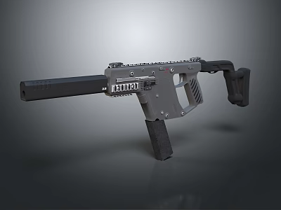 Modern Black Tactical Weapon with Rail System Grip and Barrel Design 3d model