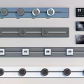 Modern Switch Panels With Multiple Switches Sockets And Control Buttons Design 3d model