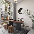 Modern Hair Salon Interior With World Map Wall Decor Arched Mirrors And White Salon Chairs