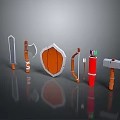 Crossbow Mechanical Crossbow Shift Bow and Arrow Shoot Far Equipment Weapons High-tech Crossbow 3d model