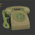 Vintage Beige Rotary Dial Telephone With Curled Cord And Classic Retro Design