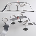 Bar Table Water Bar Table Bar Table Chair Shaped Metal Bar Table 3d model