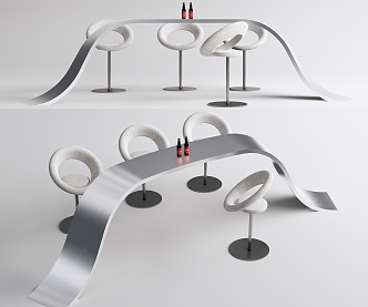 Bar Table Water Bar Table Bar Table Chair Shaped Metal Bar Table 3d model