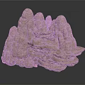 Artificial Rock Formation With Layered Stone Structure And Rough Textured Surface