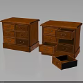 Wooden Chest of Drawers with Multiple Drawers Open Compartments and Metal Handles Design