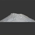 Blue Irregularly Shaped Material With Rough Granular Surface On Gray Background 3d model
