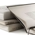 Collection of Open Books And Magazines With Stacked Layouts And Varied Pages