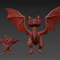 Vibrant Dragon Characters With Colorful Wings Small And Large Cute Features 3d model