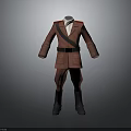Red Military Style Costume With Coat Pants Black Belt And Black Boots White Lining