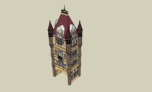 European-style tower 3d model