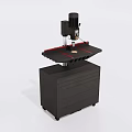Industrial Equipment Workbench With Black Body Motor And Drawer Cabinet Red Guide Lines