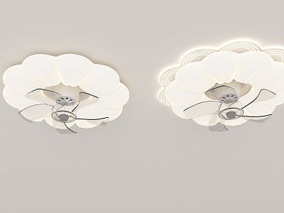 Cream fan lamp model