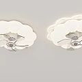 Cream fan lamp 3d model