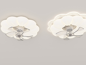 Cream fan lamp 3d model