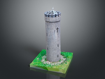 Tower defense sentry tower air defense watchtower observatory tower loft 3d model